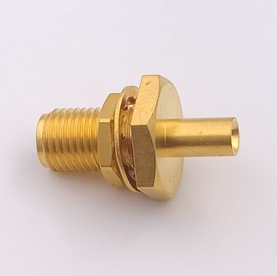Gold Plated SMA Coaxial Connector Female Pin Crimp For Semi - Rigid Cable