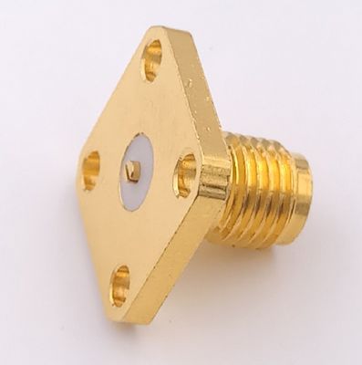 50 Cyles Female  SMA Coaxial Connector  4 Hole Sma Flange Mount Connector