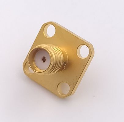 Panel Screw Mounting SMA Coaxial Connector SMA Jack Connector With 4 Holes Flange