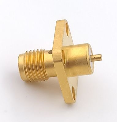 Panel Screw Mounting SMA Coaxial Connector SMA Jack Connector With 4 Holes Flange