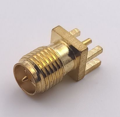 Gold Plated Reverse Polarity Sma Connector RP - SMA Plug Connector For PCB 1.6mm Thickness