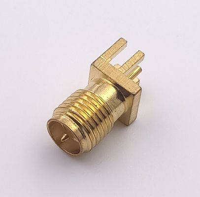Gold Plated Reverse Polarity Sma Connector RP - SMA Plug Connector For PCB 1.6mm Thickness