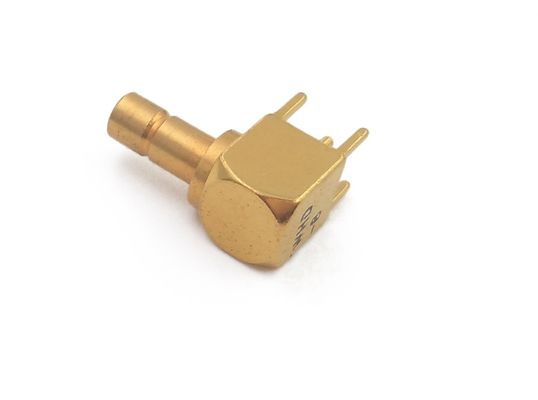 Right Angle SMB Waterproof Coaxial Connector Male Soldered Rf Coaxial Cable Connectors